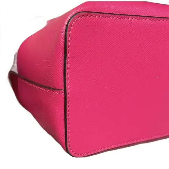 Kate Spade Pink Leather Tote Bag with Ice Cream Charm EUC - Picture 6 of 8